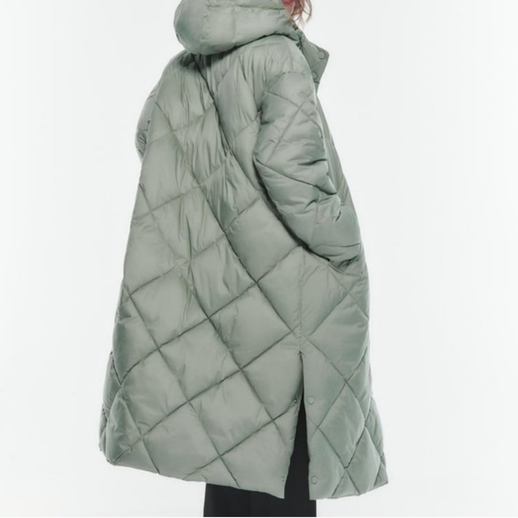 ZARA MINT GREEN PUFFER COAT - Picture 4 of 4